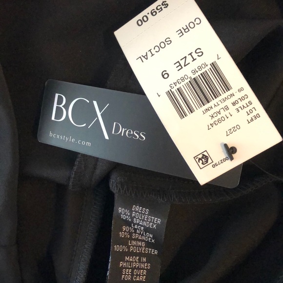 NWT black body-con dress with lace sleeves 🖤 - Picture 6 of 6